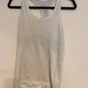 LuluLemon white workout tank top